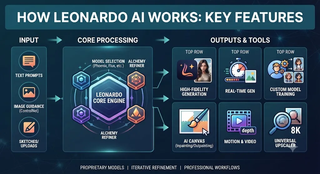 2. How Leonardo AI Works Key Features