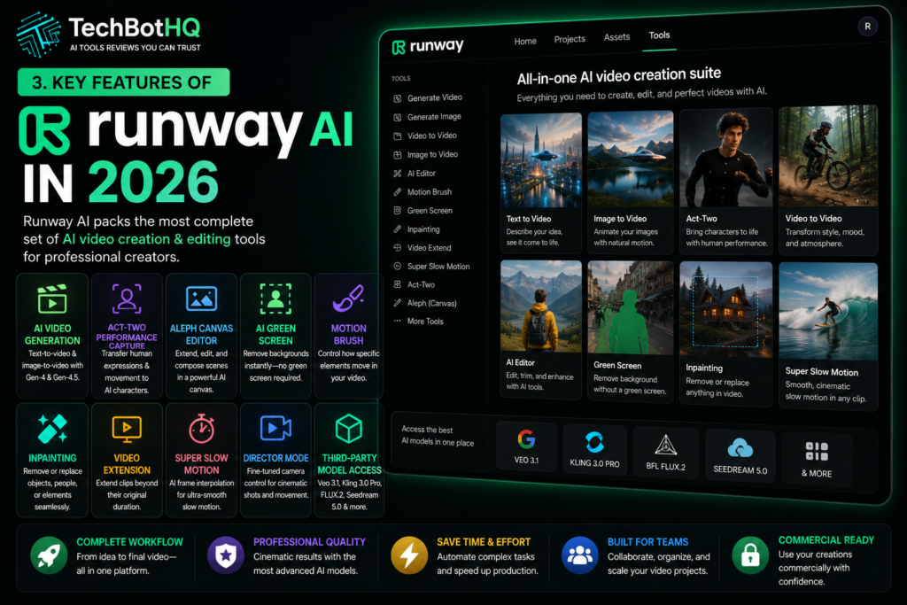 3. Key Features of Runway AI in 2026 ( Runway AI Review )