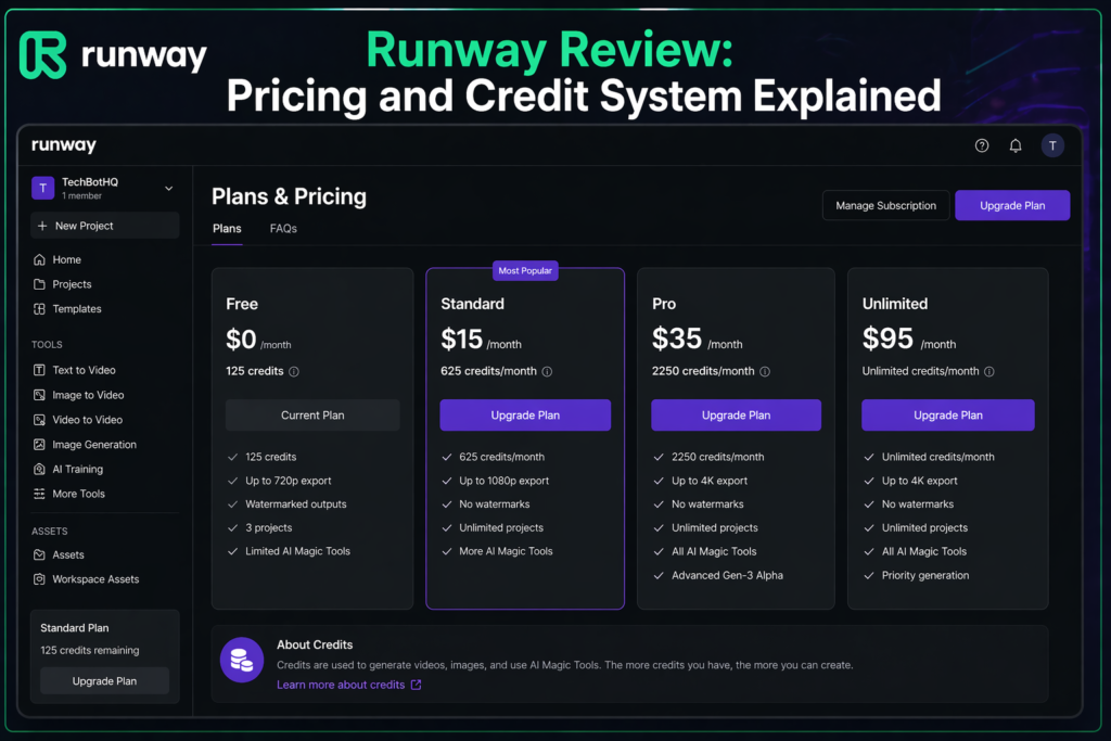 4. Runway AI Review Pricing and Credit System Explained
