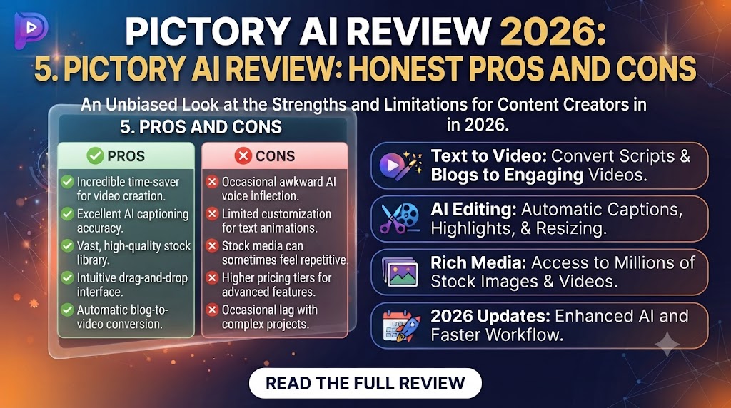 5. Pictory AI Review Honest Pros and Cons