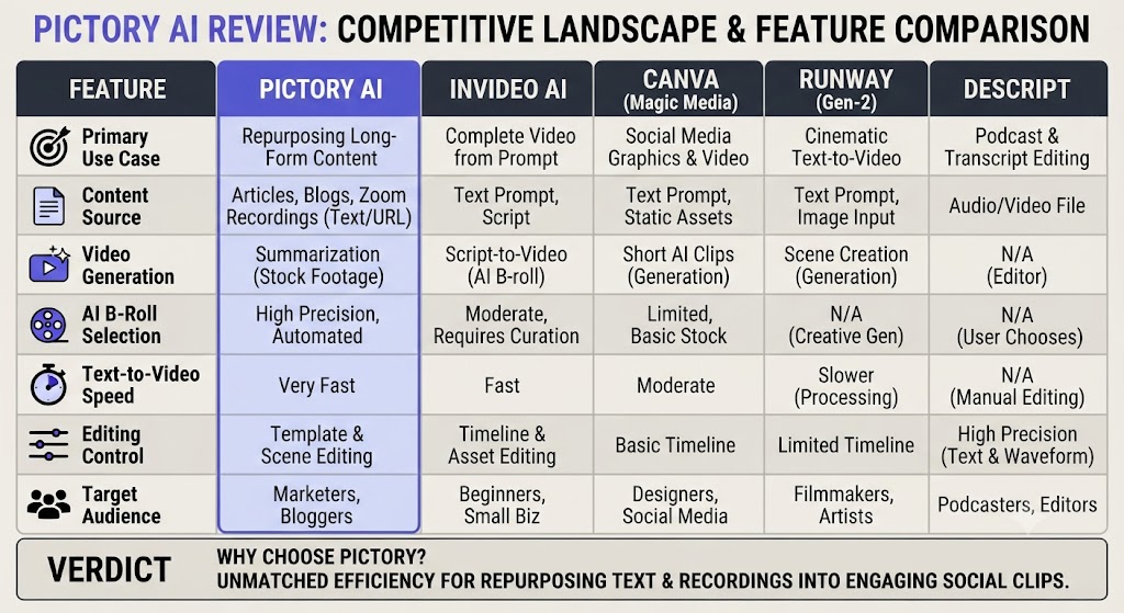 7. Pictory AI Review How It Compares to Competitors