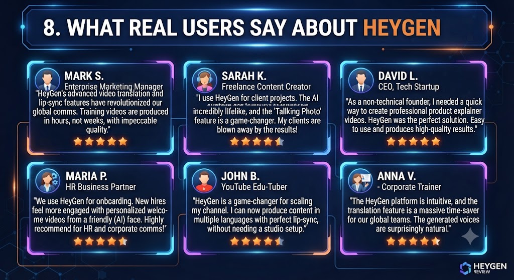 8. What Real Users Say About HeyGen