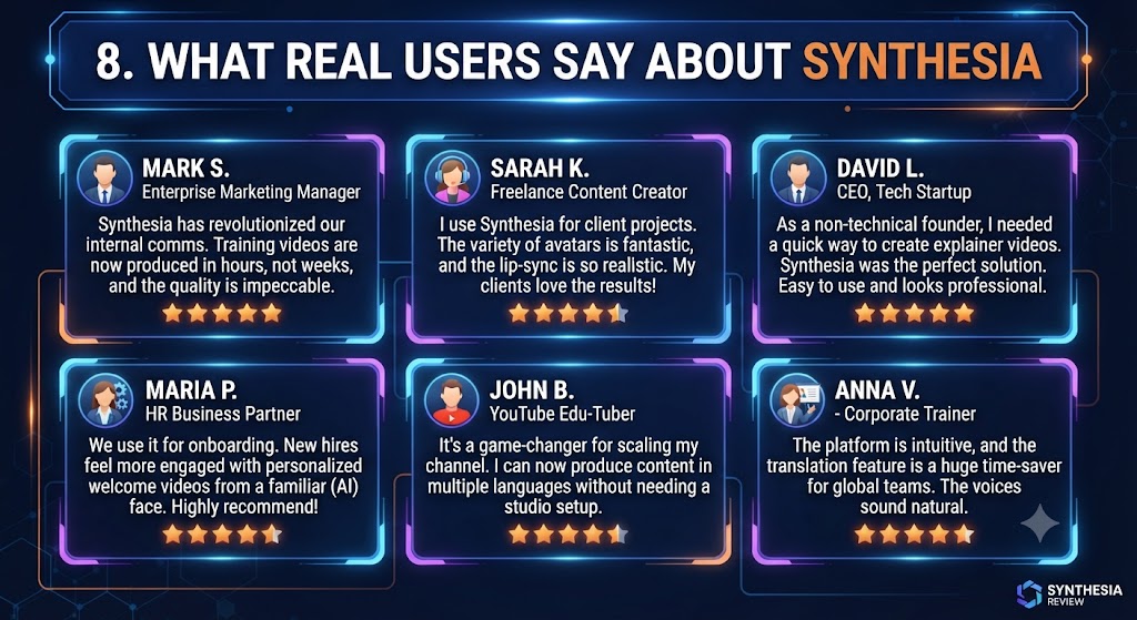 8. What Real Users Say About Synthesia