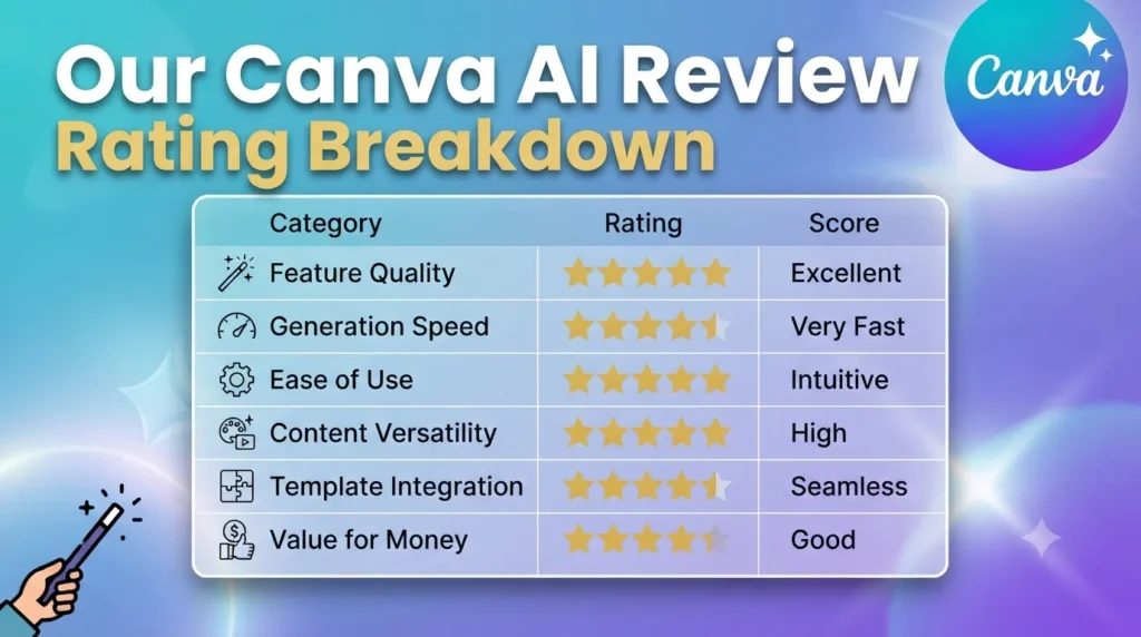 9. Our Canva AI Review Rating Breakdown