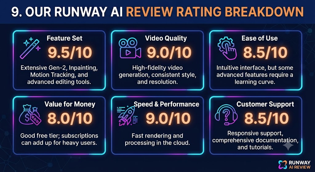 9. Our Runway AI Review Rating Breakdown ( Runway AI Review )