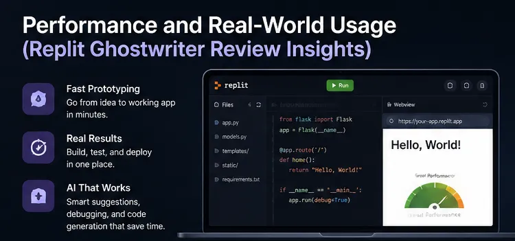 Replit Ghostwriter review – Performance and real world usage with fast app building, testing, and deployment inside Replit platform.