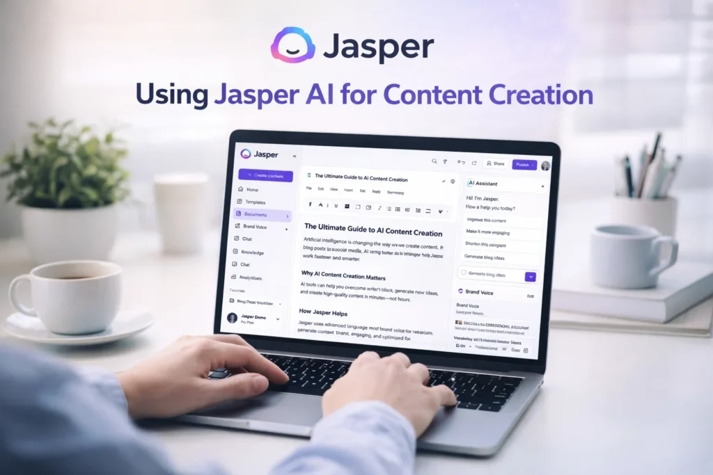 using jasper ai for content creation with dashboard interface and workflow
