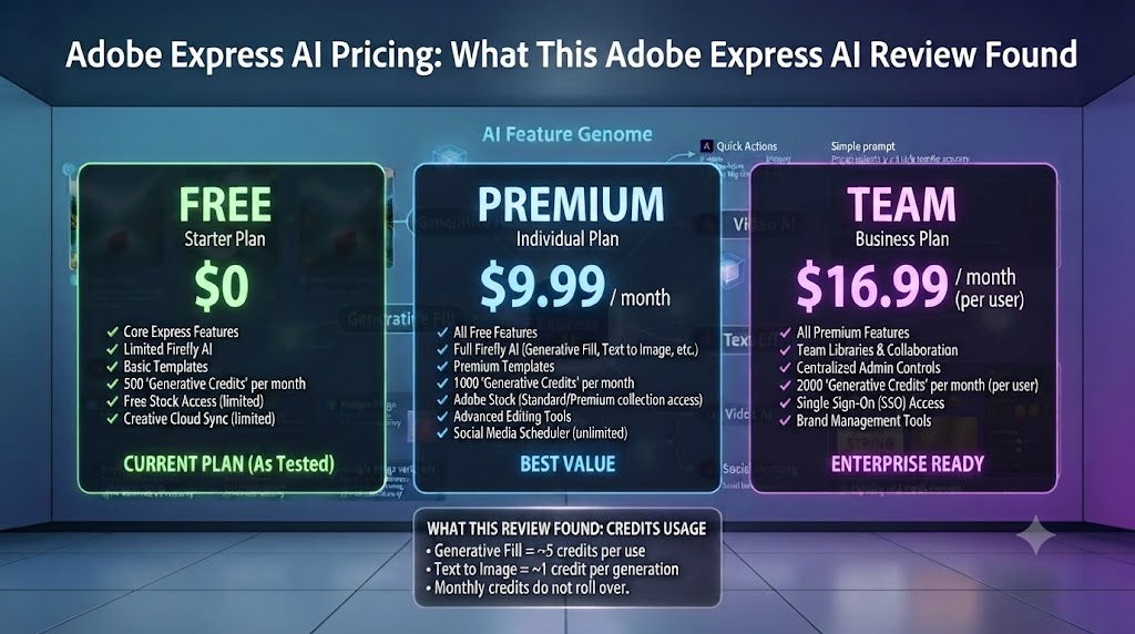 Adobe Express AI Pricing What This Adobe Express AI Review Found
