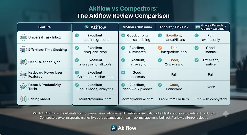 Akiflow vs Competitors The Akiflow Review Comparison