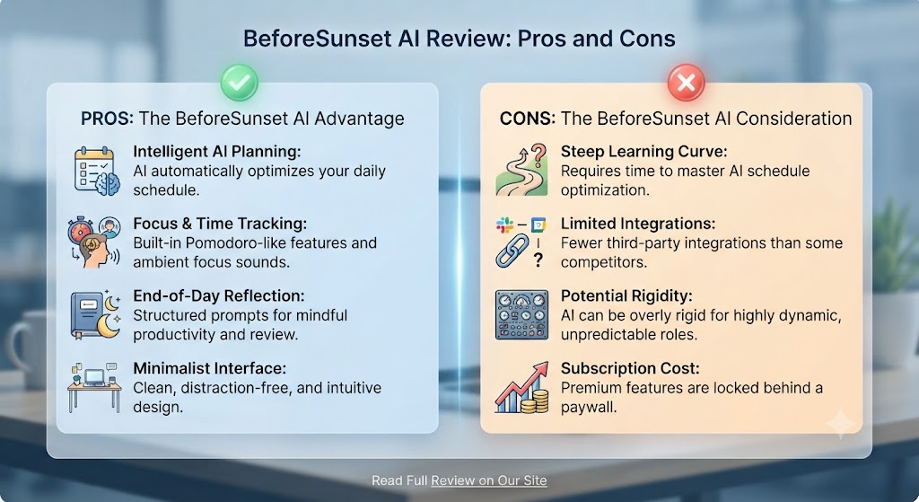 BeforeSunset AI Review Pros and Cons