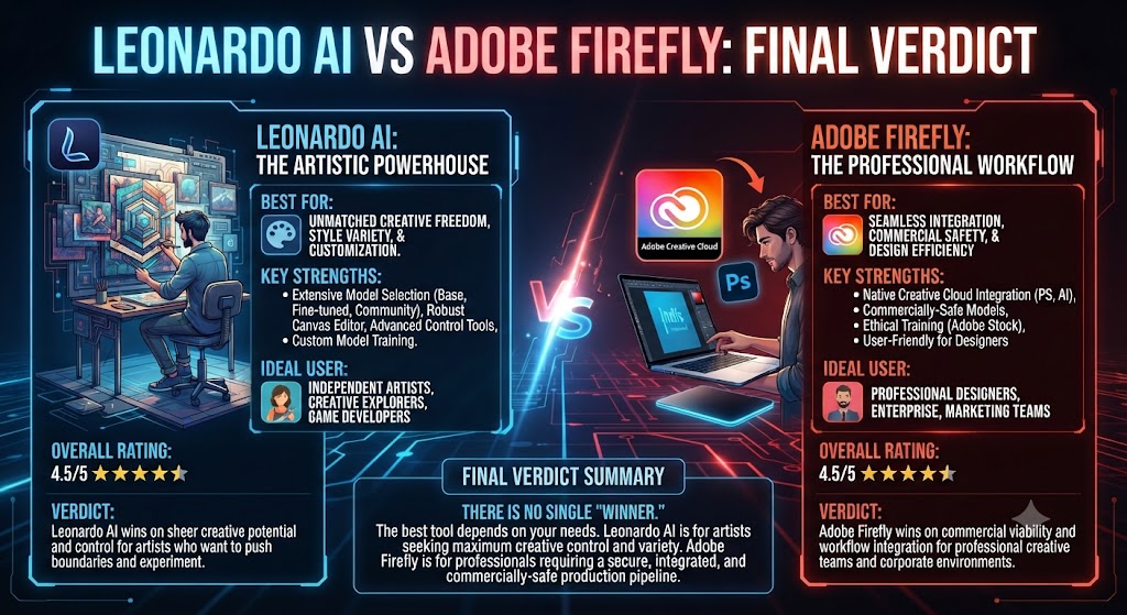 Conclusion Leonardo AI vs Adobe Firefly Final Verdict