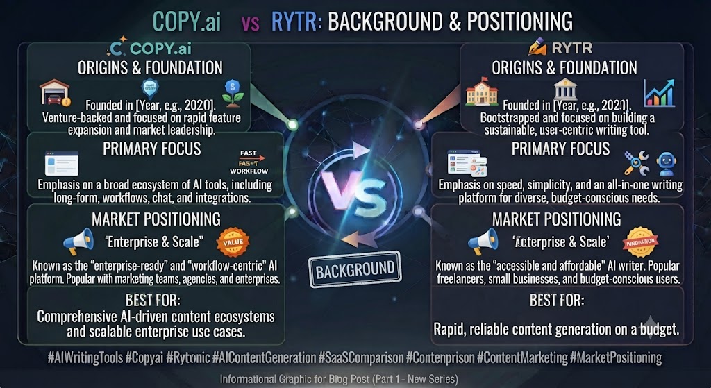 Copy.ai vs Rytr Background and Positioning