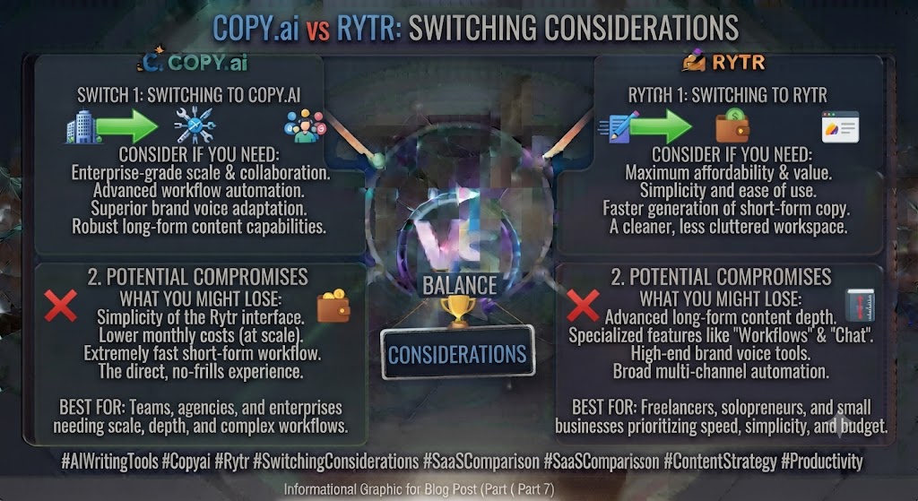 Copy.ai vs Rytr Switching Considerations