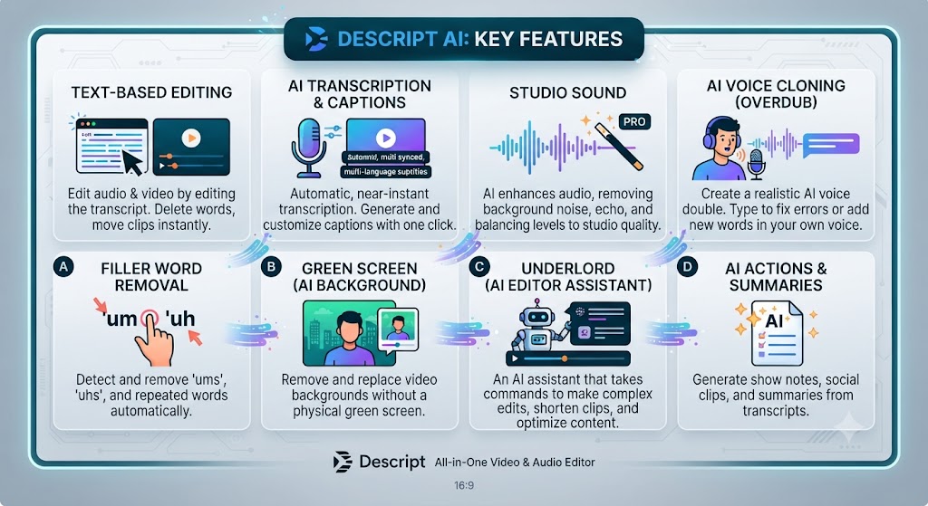 Descript Ai Key Features