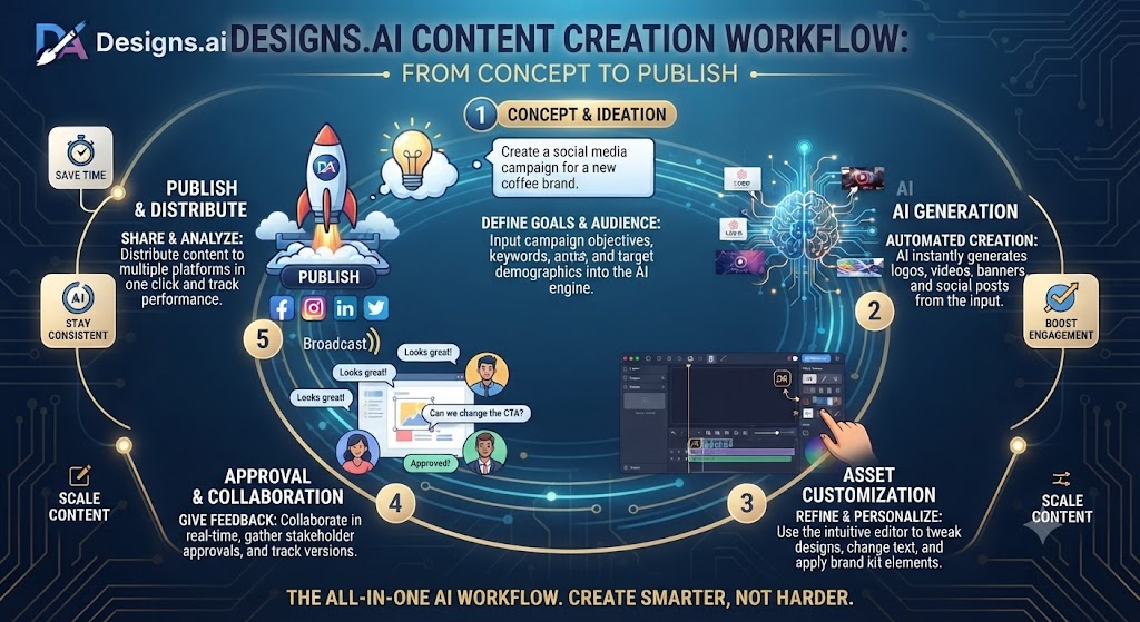 Designs.ai Content Creation Workflow