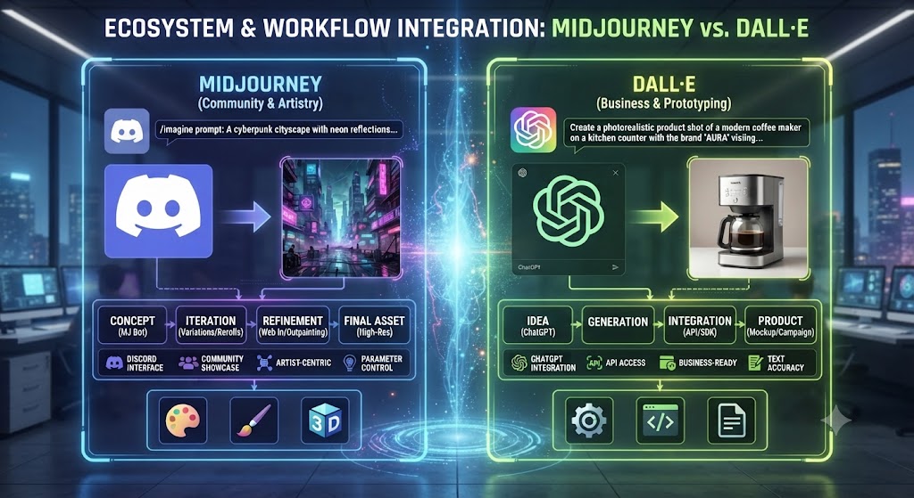 Ecosystem and Workflow Integration Midjourney vs DALL·E