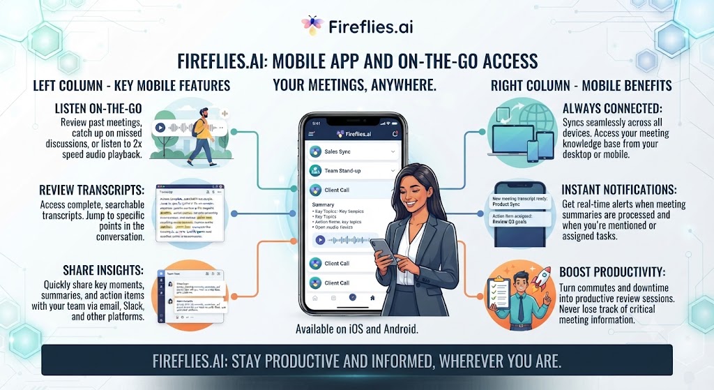 Fireflies.ai Review Mobile App and On the Go Access