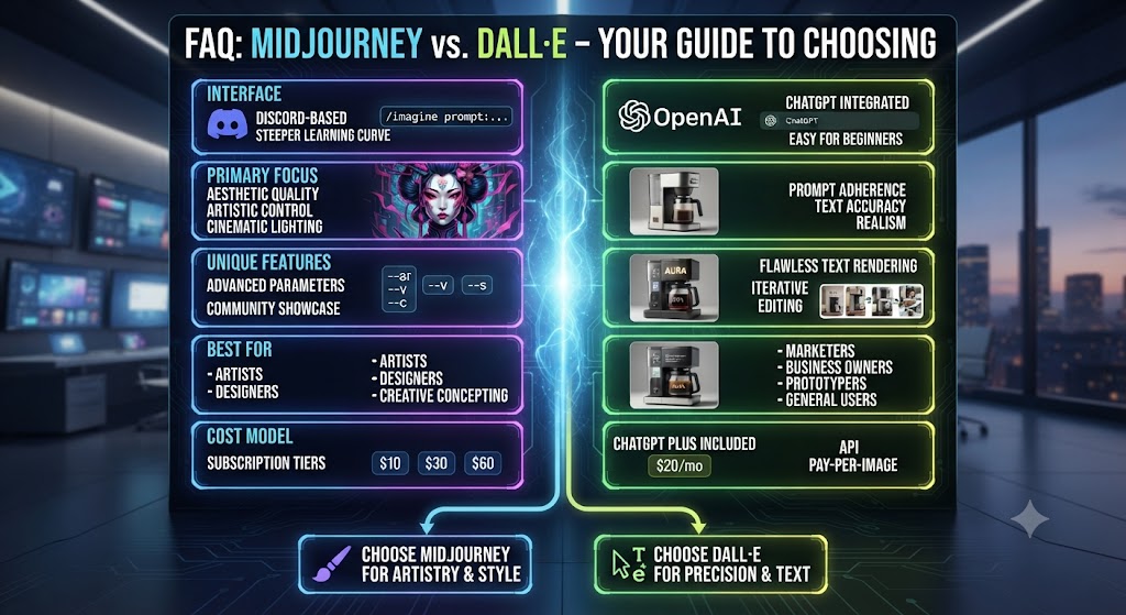 Frequently Asked Questions Midjourney vs DALL·E