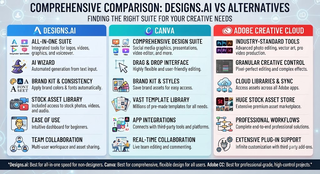 Full Comparison Designs.ai vs Alternatives