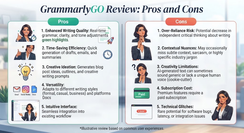 GrammarlyGO Review Pros and Cons