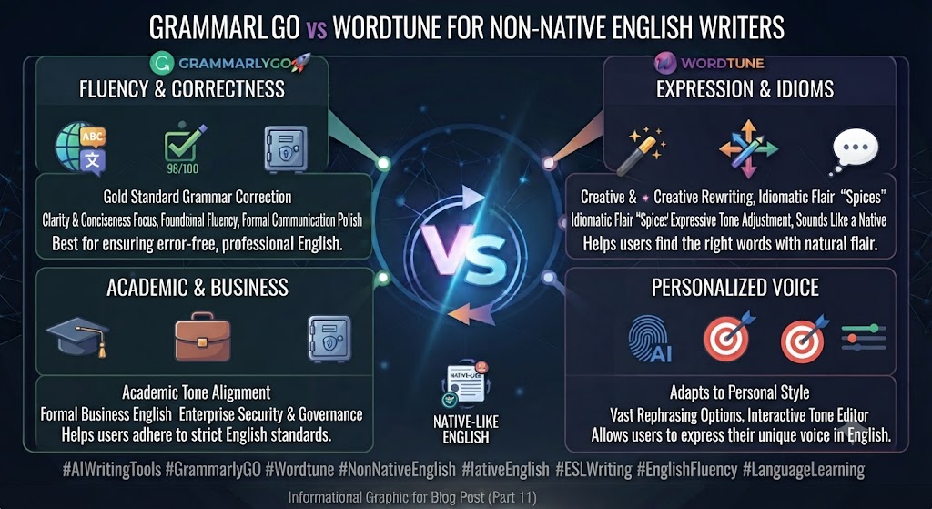 GrammarlyGO and Wordtune for Non Native English Writers