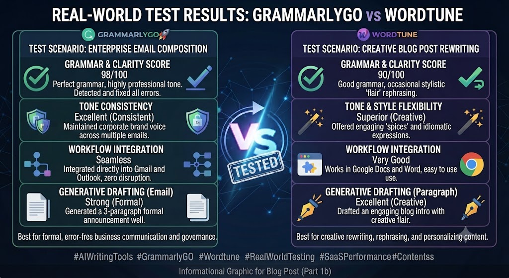 GrammarlyGO vs Wordtune Real World Test Results
