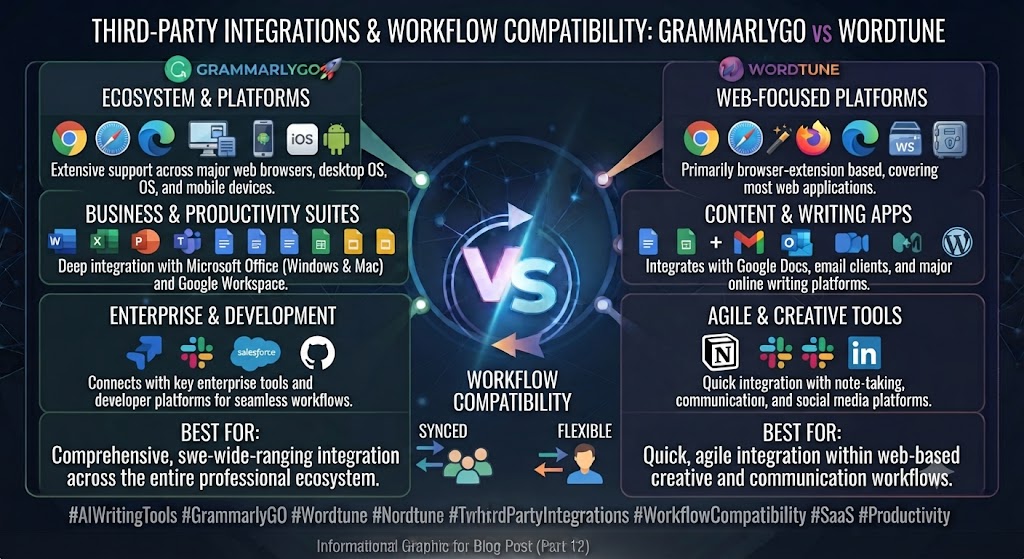 GrammarlyGO vs Wordtune Third Party Integrations and Workflow Compatibility