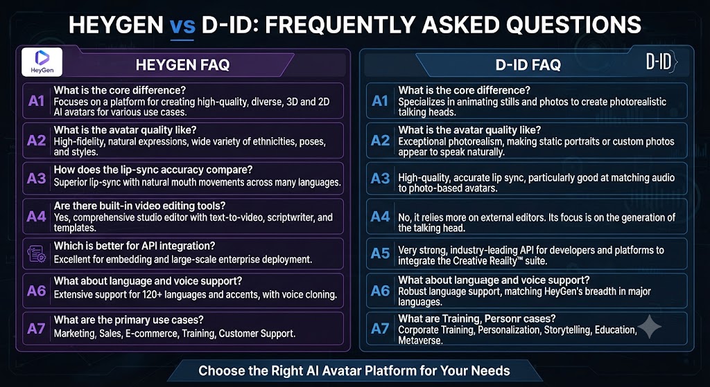HeyGen vs D ID FAQ