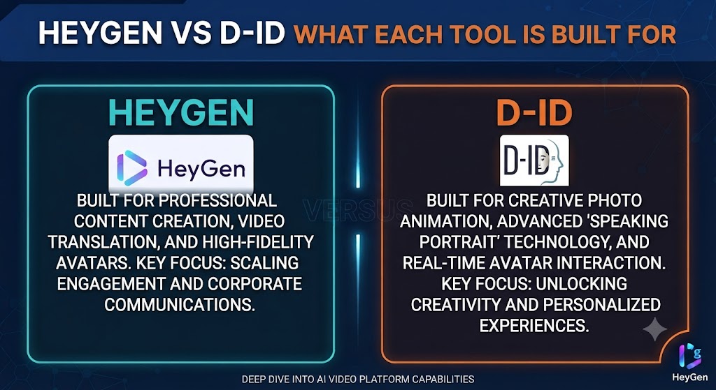 HeyGen vs D ID What Each Tool Is Built For