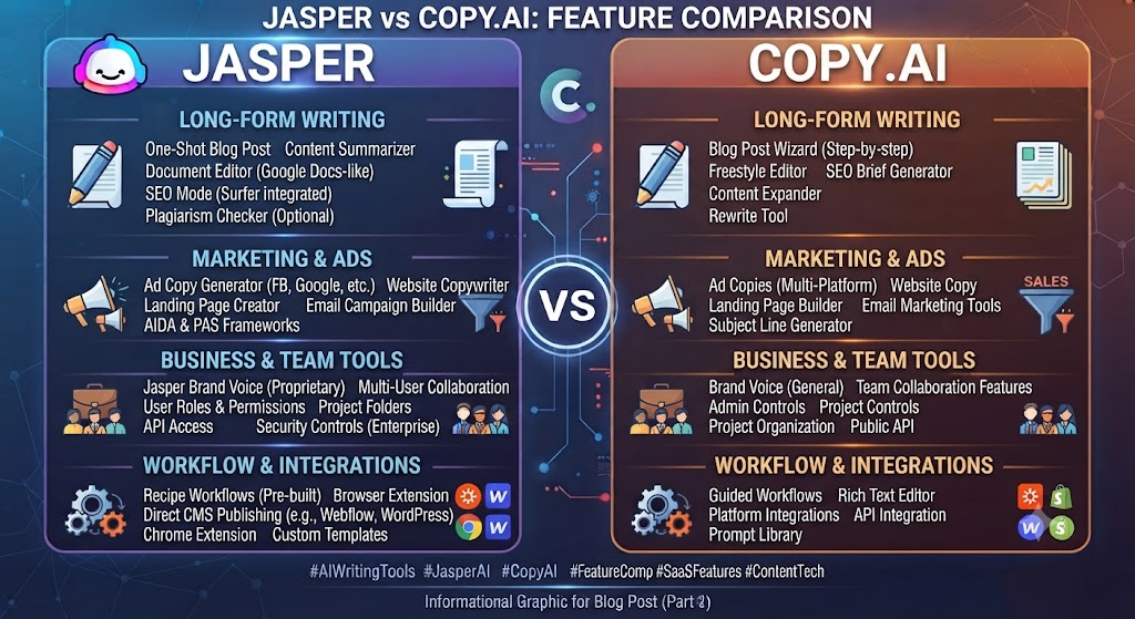 Jasper vs Copy.ai Feature Comparison