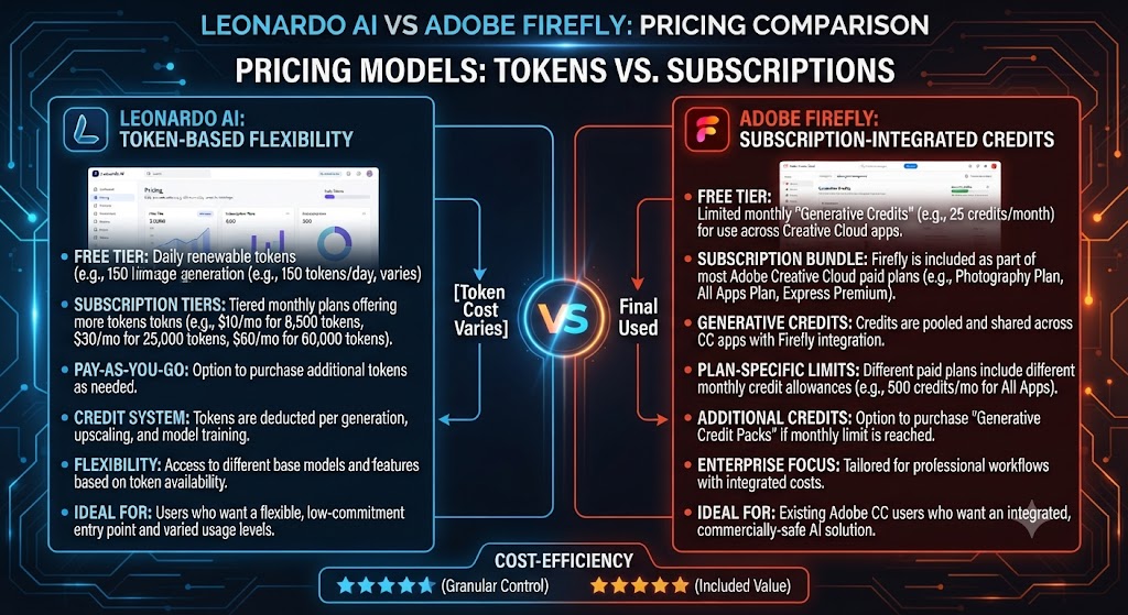 Leonardo AI vs Adobe Firefly Pricing Comparison