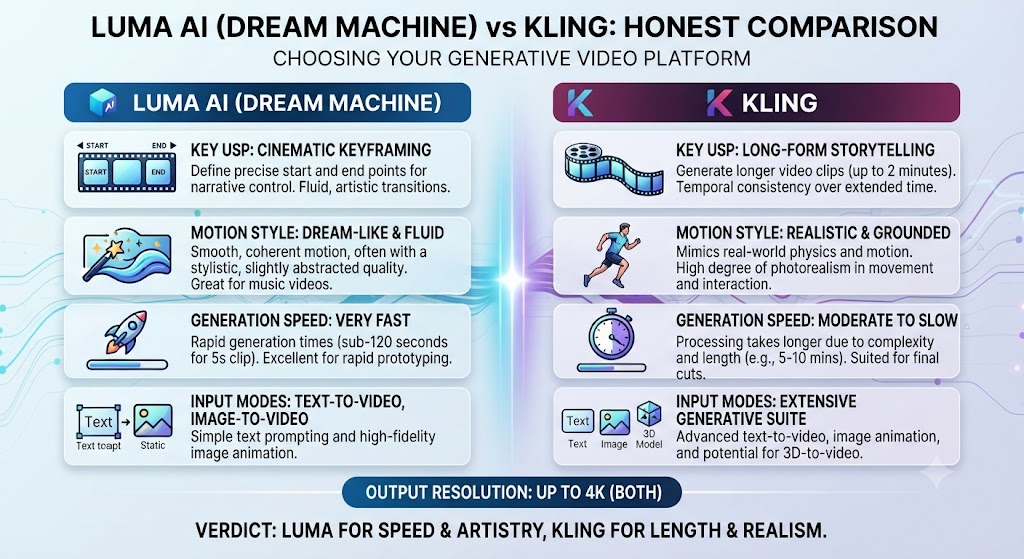 Luma AI vs Kling