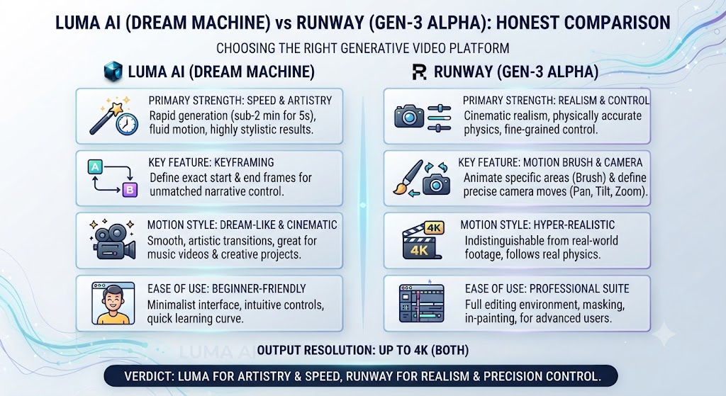 Luma AI vs Runway Honest Comparison