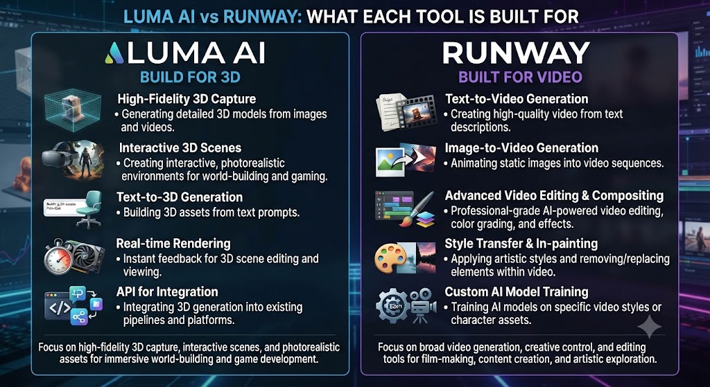 Luma AI vs Runway What Each Tool Is Built For
