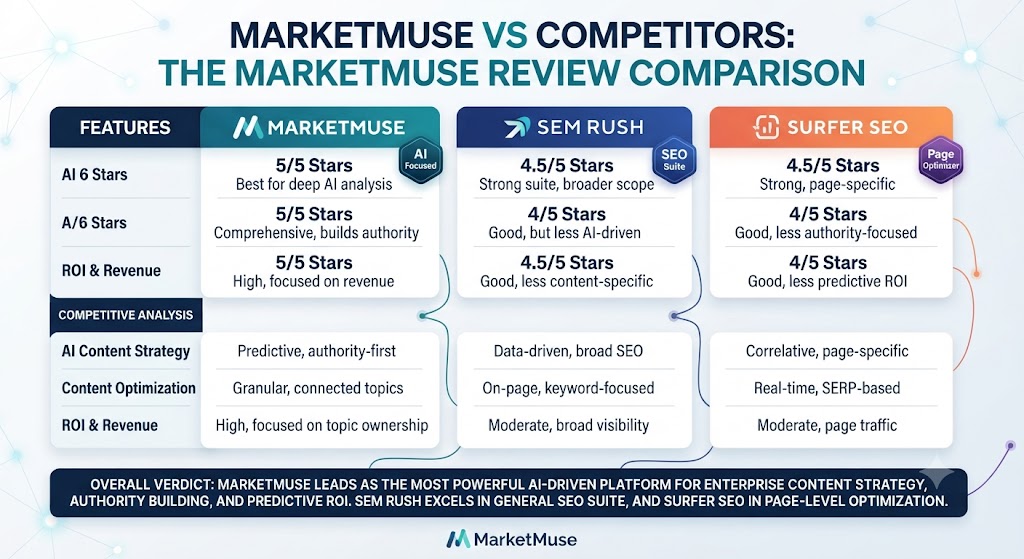 MarketMuse vs Competitors The MarketMuse Review Comparison