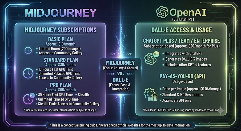 Midjourney vs DALL·E Pricing Breakdown
