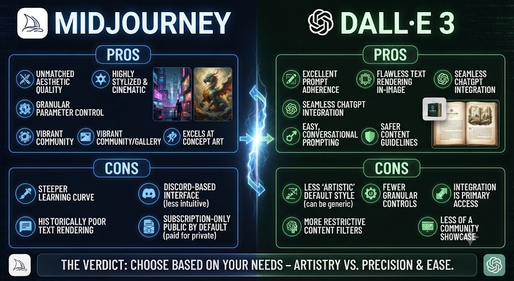 Midjourney vs DALL·E Pros and Cons