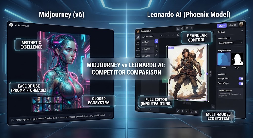 Midjourney vs Leonardo AI Competitor Comparison