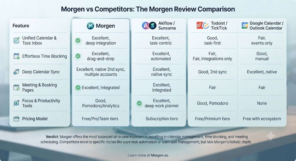 Morgen vs Competitors The Morgen Review Comparison