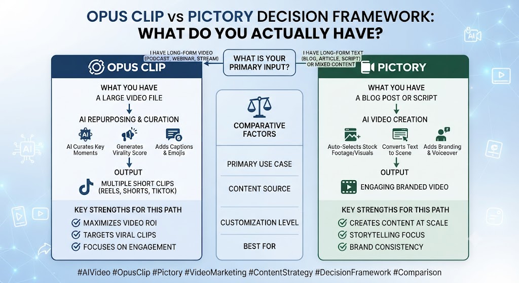 Opus Clip vs Pictory Decision Framework What Do You Actually Have