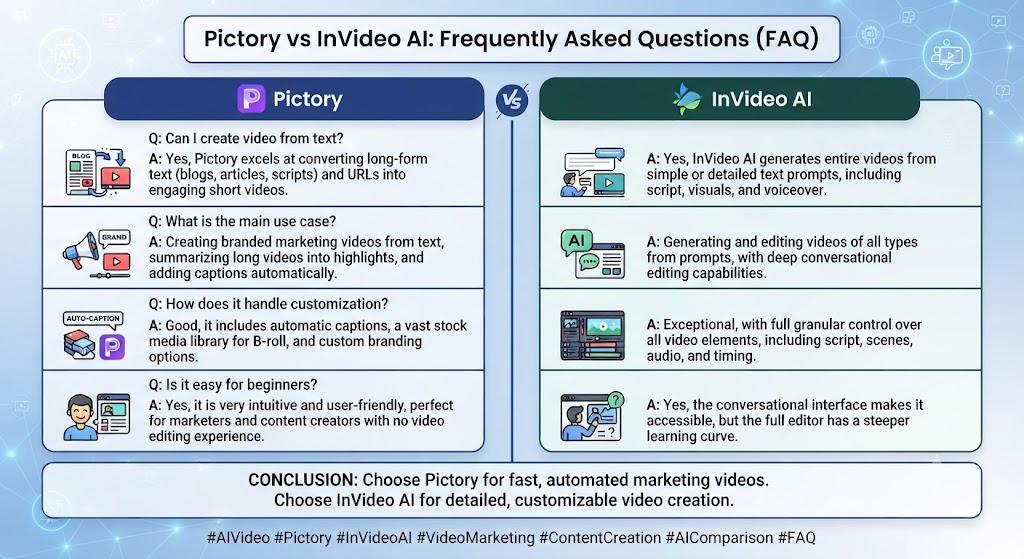 Pictory vs InVideo AI FAQ