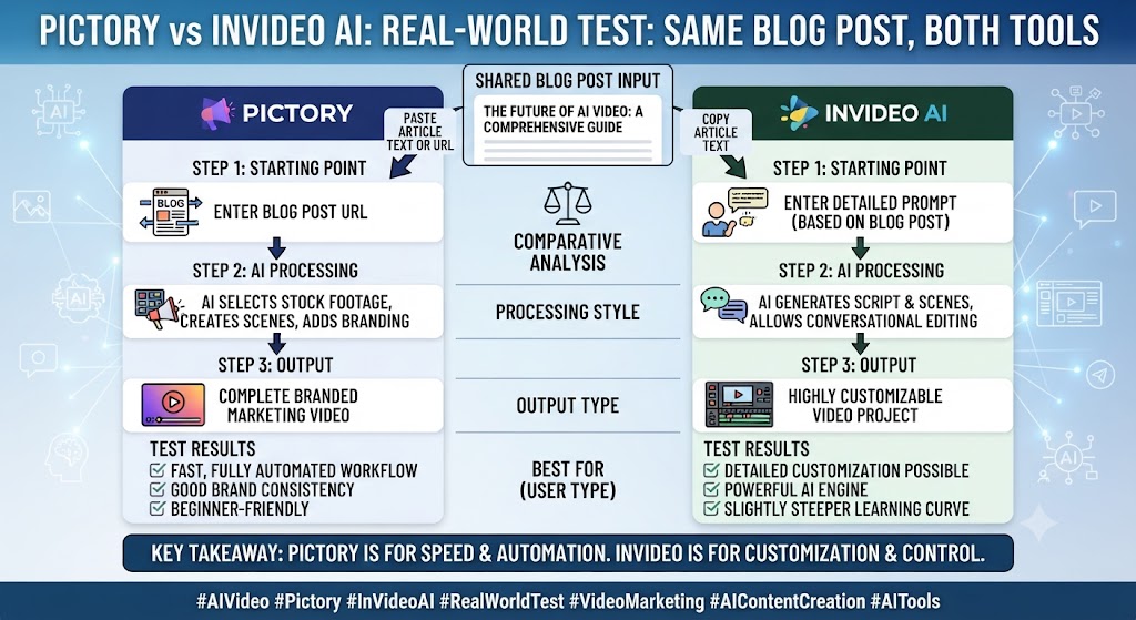 Pictory vs InVideo AI Real World Test Same Blog Post, Both Tools