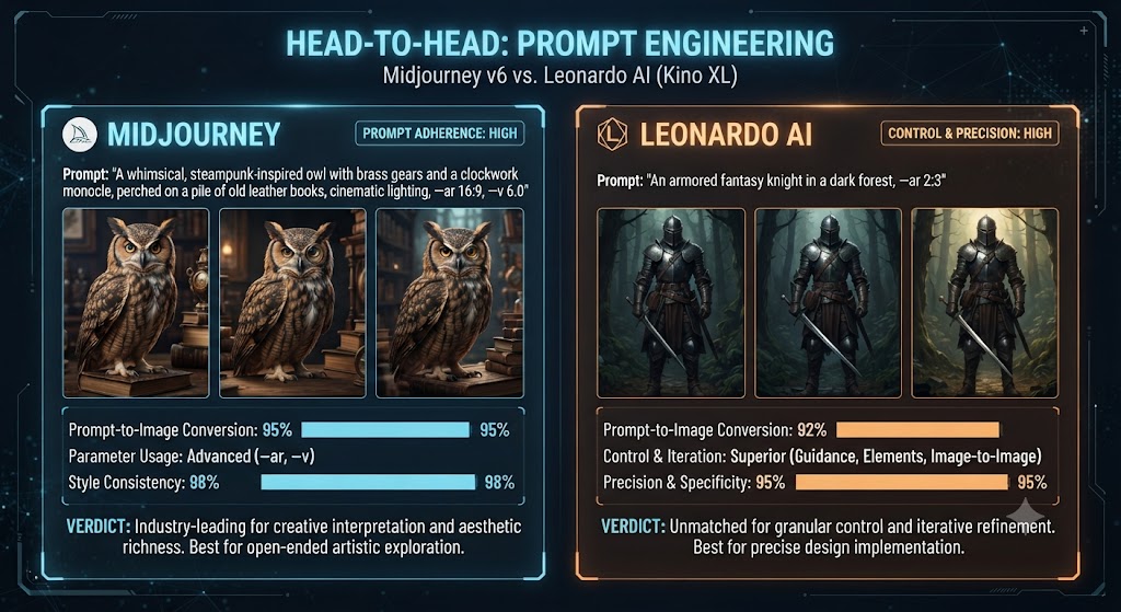 Prompt Engineering Midjourney vs Leonardo AI