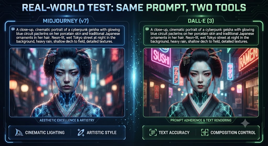 Real World Test Same Prompt, Two Tools Midjourney vs DALL·E