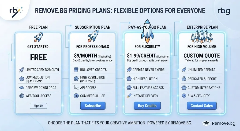 Remove.bg Pricing Plans