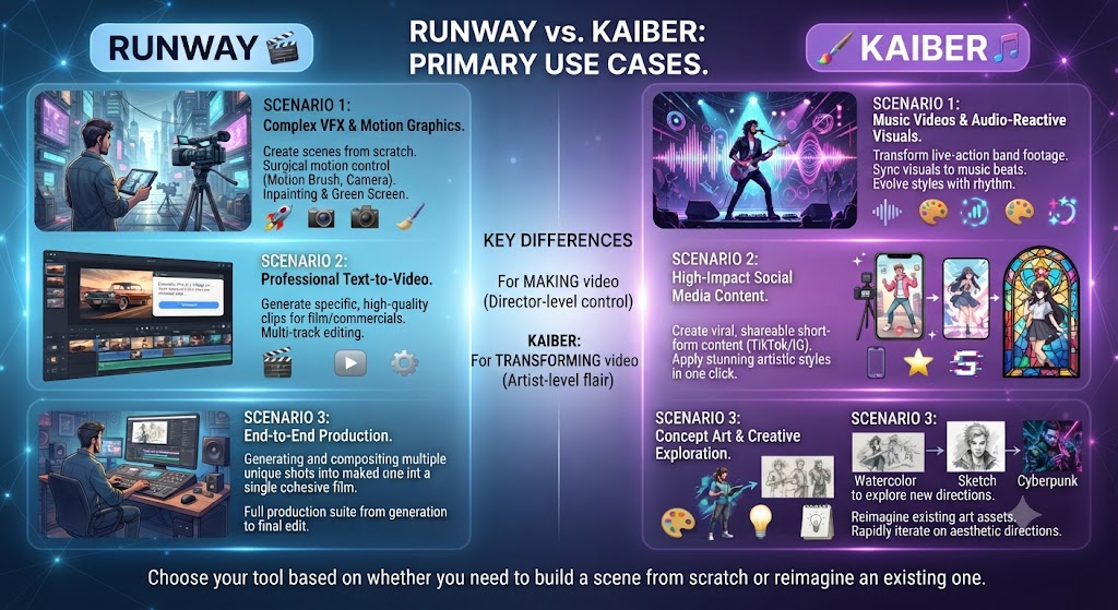 Runway vs Kaiber Use Cases