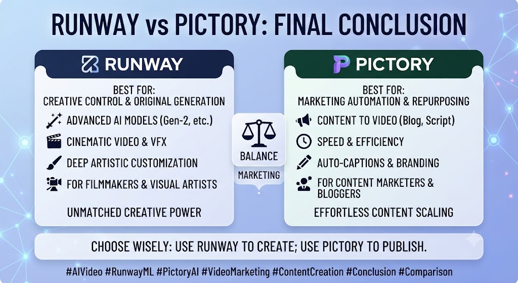 Runway vs Pictory Conclusion