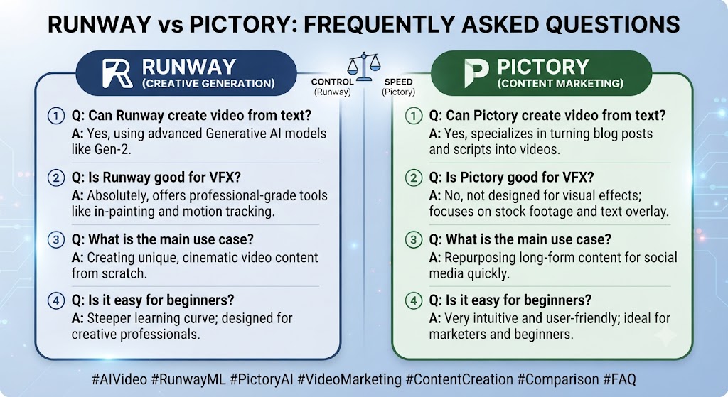 Runway vs Pictory FAQ