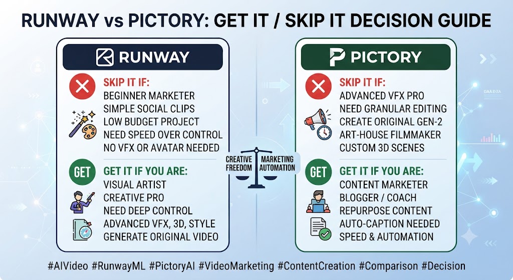 Runway vs Pictory Get It Skip It