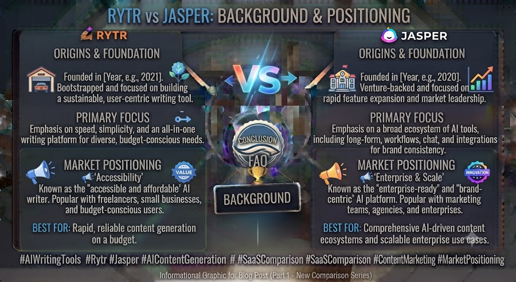 Rytr vs Jasper Background and Positioning